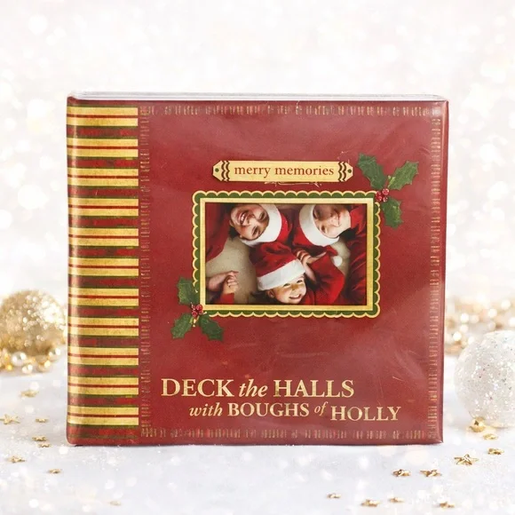 Christmas Scrapbook Album “Deck the Halls" Holiday Memory Book Merry Memories - Picture 1 of 13